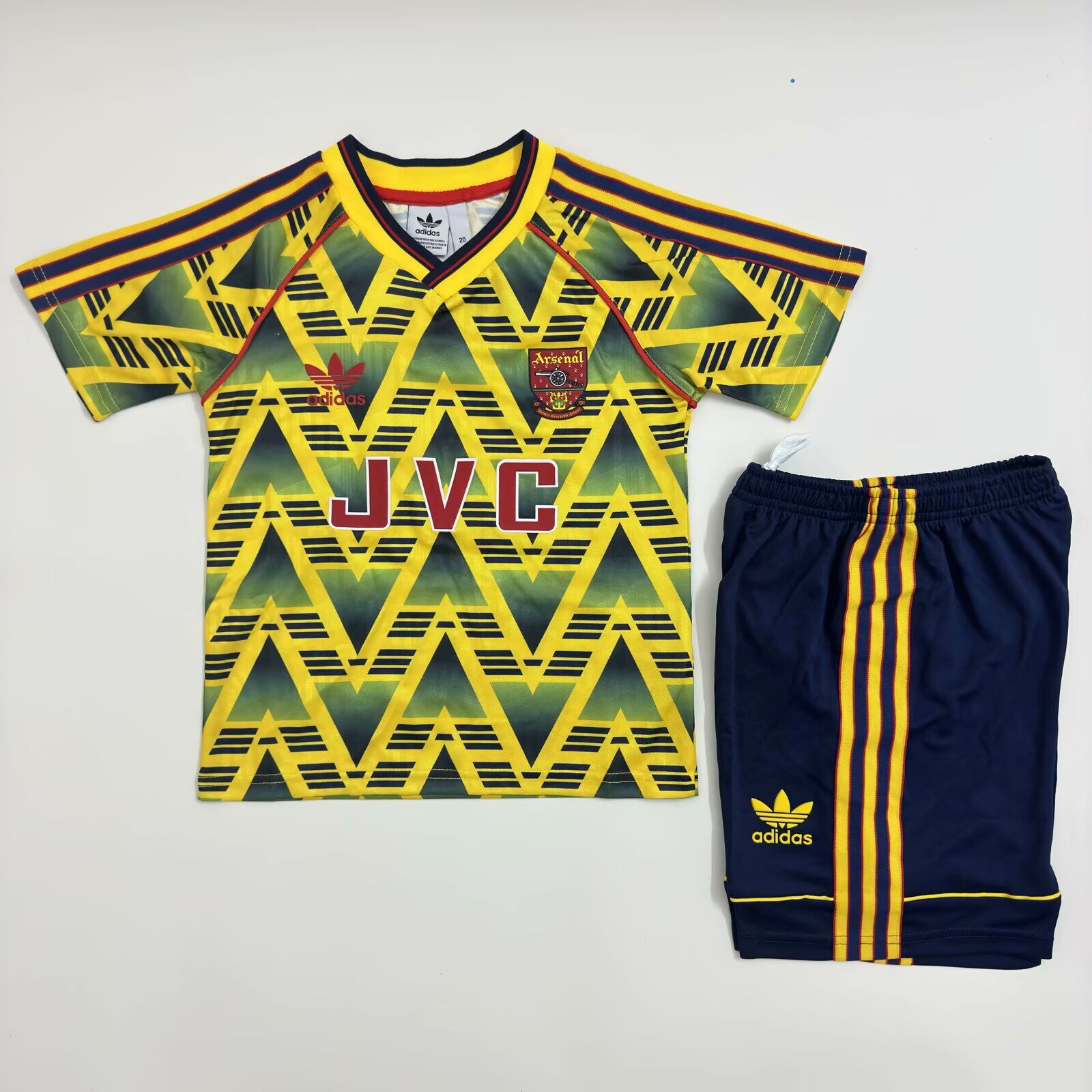 Kids-Arsenal 91/93 Away Yellow Soccer Jersey